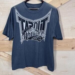 Tapout T Shirt Mens MMA Y2K Front and Back Graphic UFC Fighting Gray